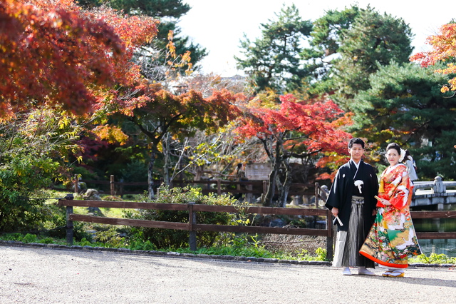 紅葉の京都で前撮り